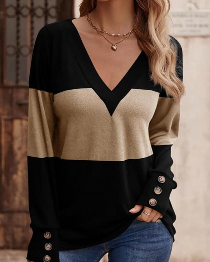 Fashionable Women's Colorblock Print Shirt