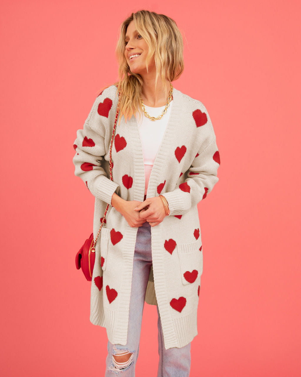 Strawberry Cardigan Open Spring Style