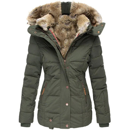 Women's Winter Jacket Warm Lined Fur Hood