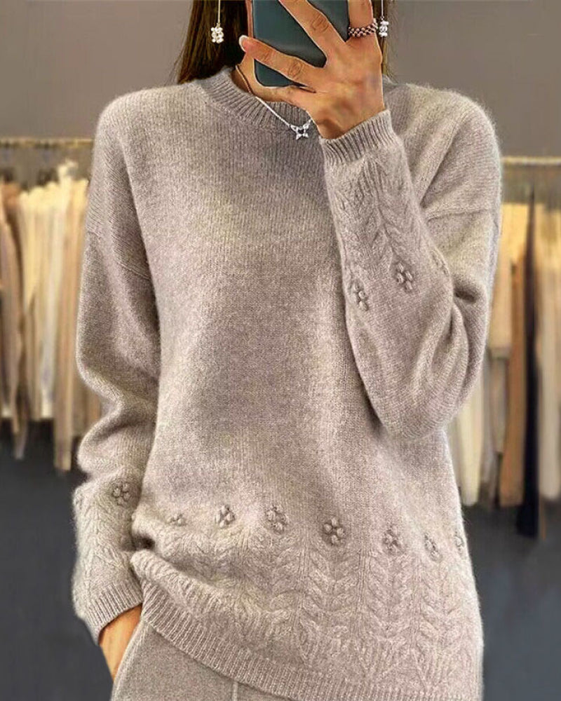 Stylish Solid Color Sweater Retro Chic