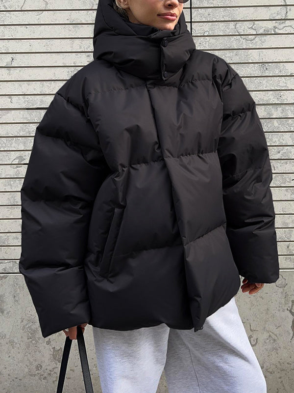 Farbenfrohes Gepolstertes Winterjacket mit Kapuze
