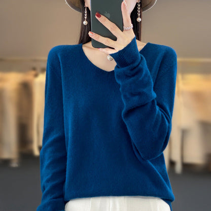 Comfortable Women's V-Neck Warm Winter Sweater