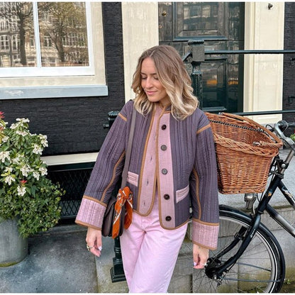 Modern women's transitional jacket with buttons
