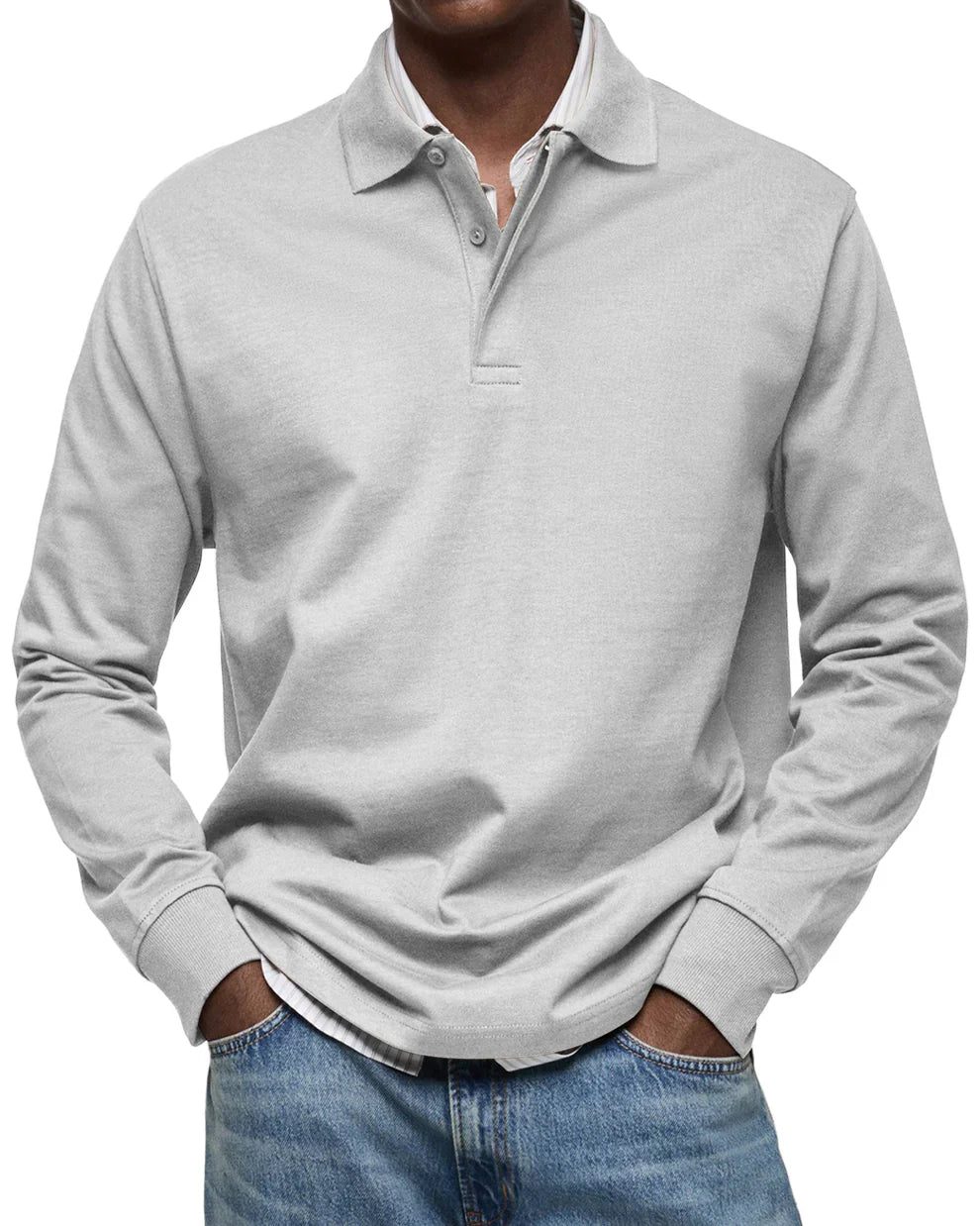 Men's Classic Elegant Long-Sleeve Polo Shirt