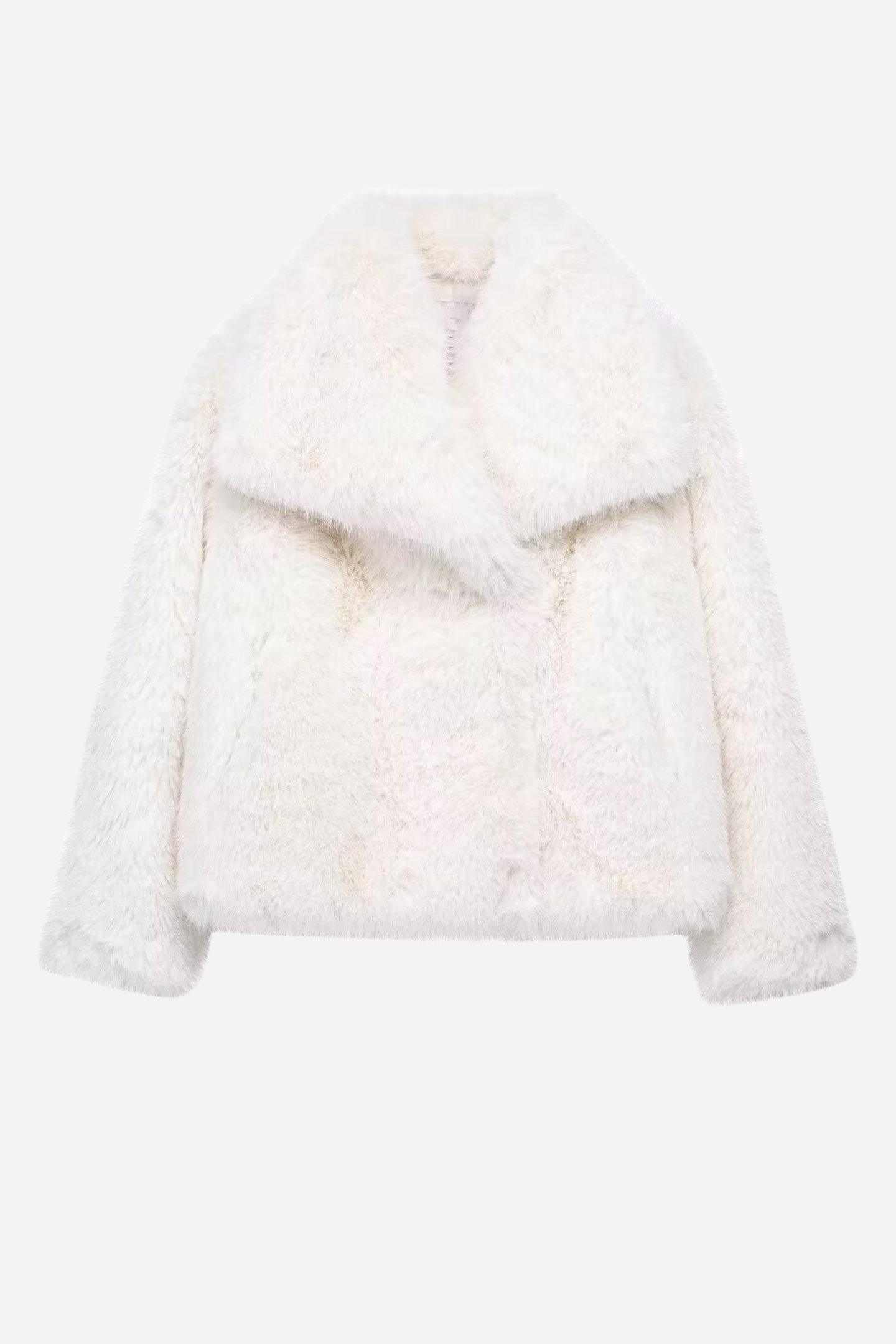 Chic Faux Fur Jacket Shawl Collar