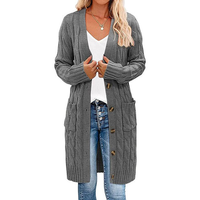Long Wrap Cardigan for Women, Knit, Elegant Design