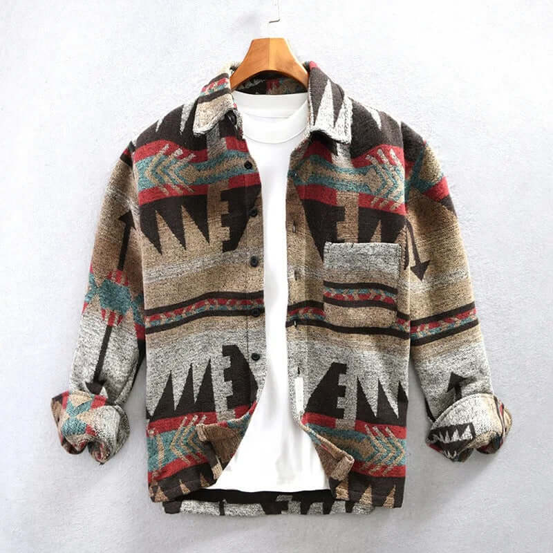 Stylish Aztec Shirt Jacket Southwest Chic