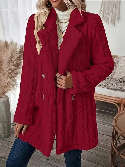 Soft Warm Coat Long-sleeved Plain
