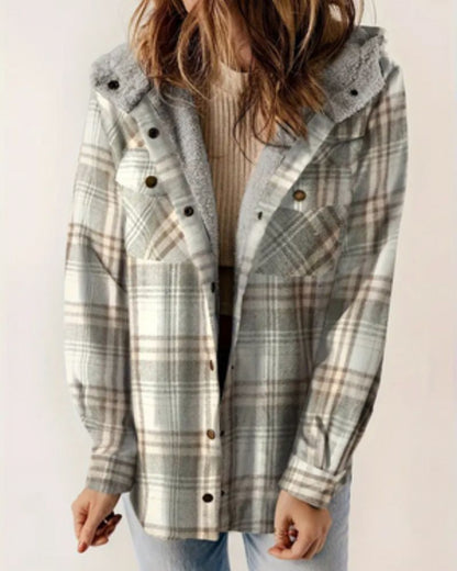 Women's Plaid Sherpa Jacket