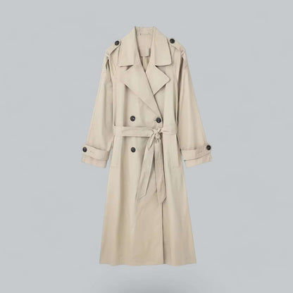 Stylish women's trench coat double lining belt