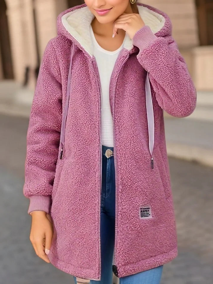 Practical Fleece Jacket With Hood Zip