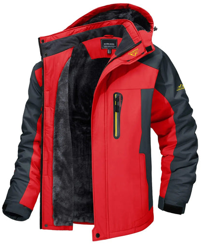 Waterproof outdoor jacket with fleece lining