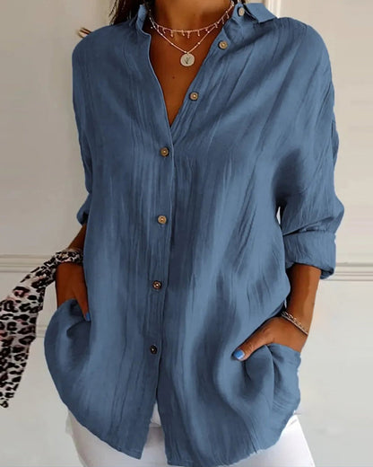 Elegant Long Sleeve V-Neck Casual Style