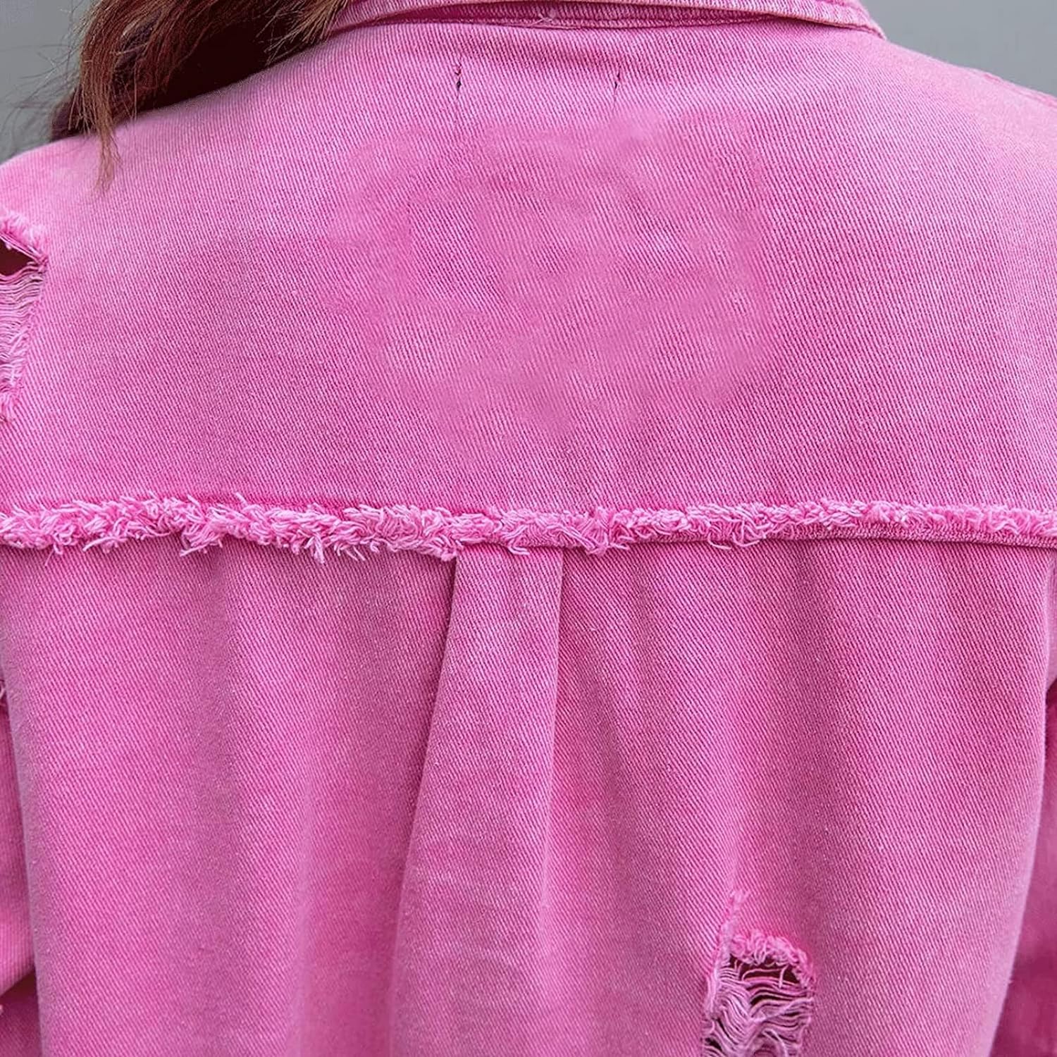 Große Größen Denim-Jackett Trendy Riss - IdealeKleiden