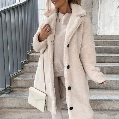 Weicher Damen Kunstfell-Mantel Winter Chic - IdealeKleiden