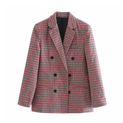 Women's Elegant Plaid Blazer