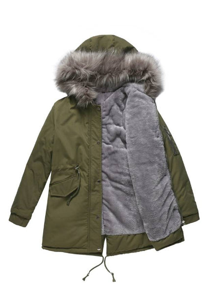 Women's Winter Coat Fleece Quilted Jacket Warm