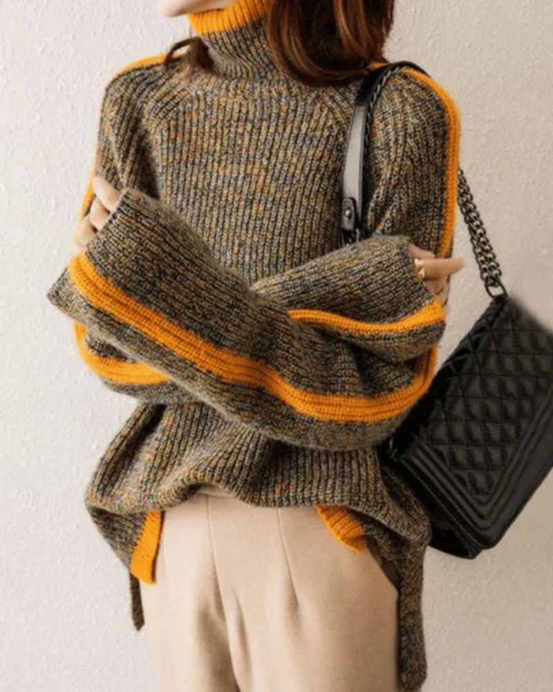 Stylish Stand-Up Collar Sweater for Women