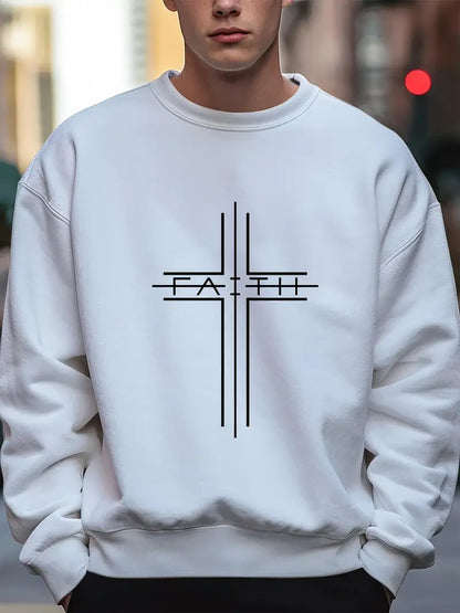 Men's Sweater Cross Pattern Trendy