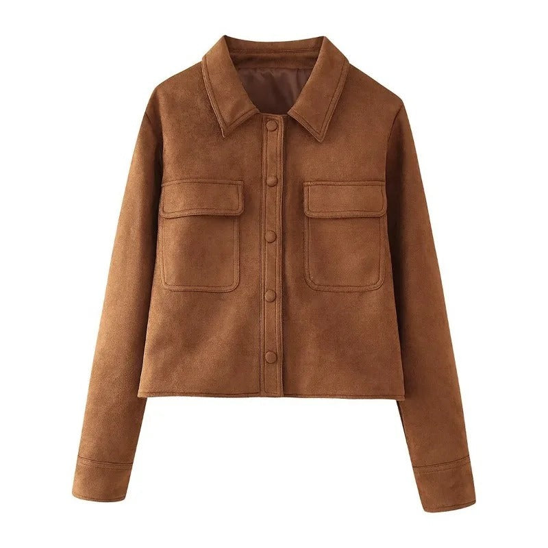 Fashionable Women's Suede Leather Jacket Stylish