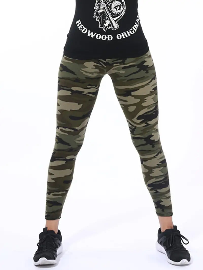 Aurora - Bequeme Camo-Hose Hochtailliert - IdealeKleiden
