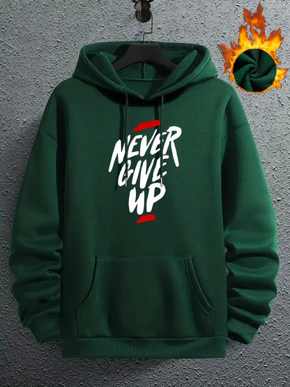 Motivational Hoodie for Men Grey