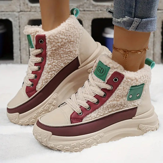 Damen Winterstiefel Fleece Gefüttert Warm - IdealeKleiden
