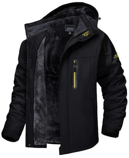 Waterproof outdoor jacket with fleece lining