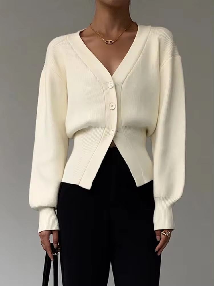 Stylish Knitted Cardigan V-Neck Women's Scarf