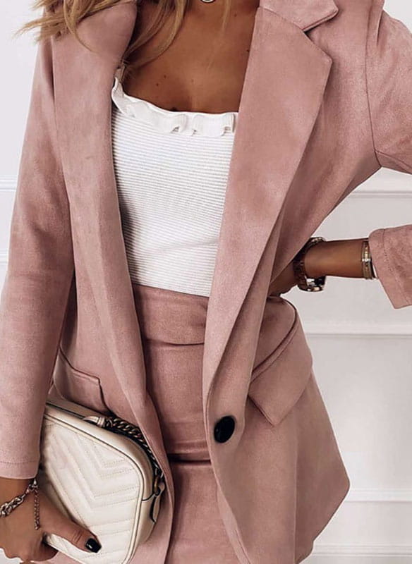 Eleganter Damen Blazer Rock Anzug - IdealeKleiden