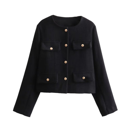 Elegant Blazer Jacket with Lapel Collar Design