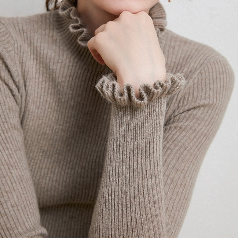 Women's Sweater Ruffle Detail Elegant Women's Fashion