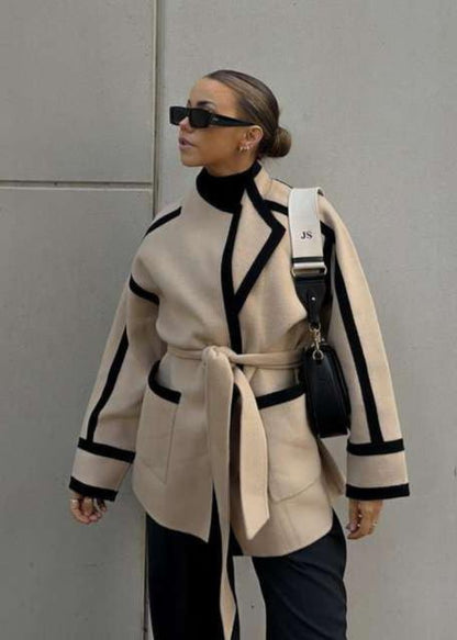Stylish Wool Coat With Belt