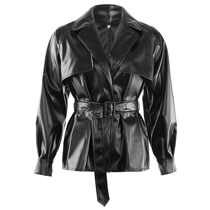 Stylish black leather jacket
