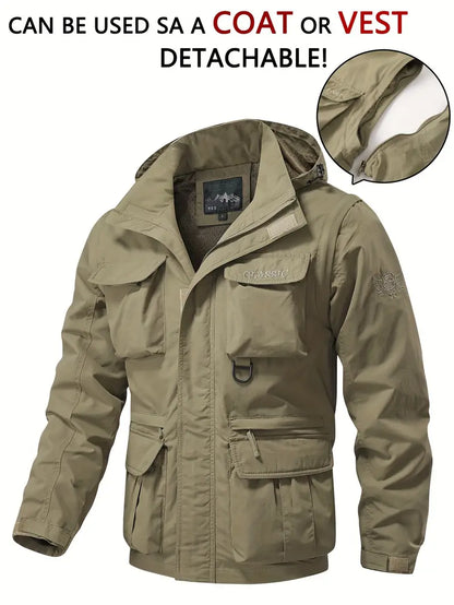 Herren Windbreaker Warm Kapuze - IdealeKleiden