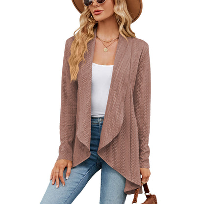 Elegant Women's Long Sleeve Plain Colored Jacket
