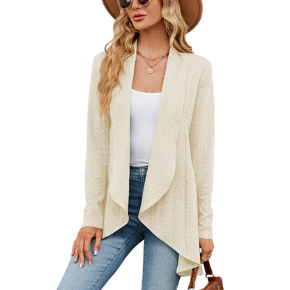 Elegant Women's Long Sleeve Plain Colored Jacket