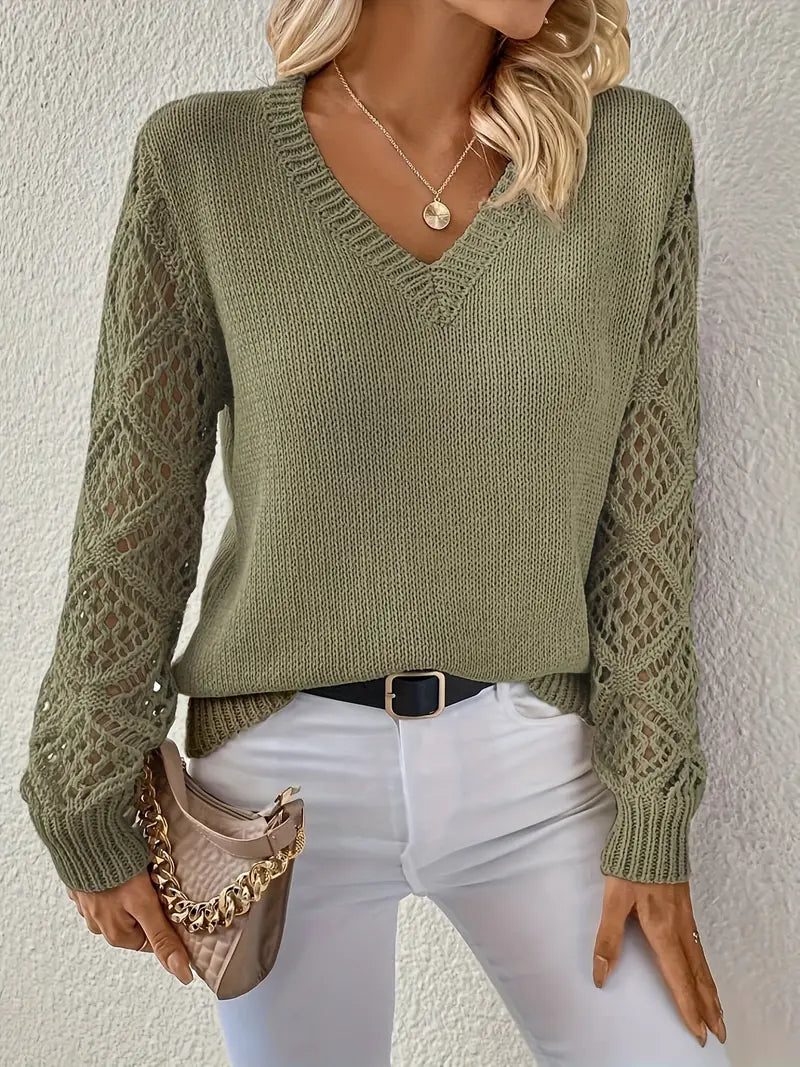 Solid Color Sweater Spring Elegant