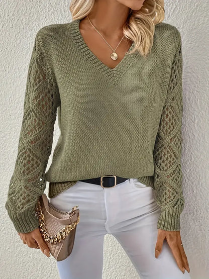 Solid Color Sweater Spring Elegant