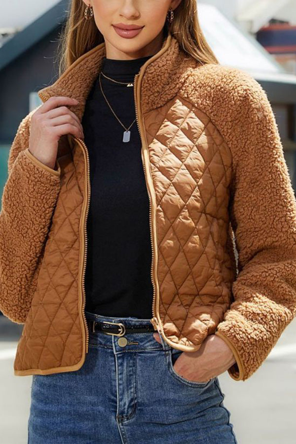 Women's Leather Jacket Long Sleeve Zipper