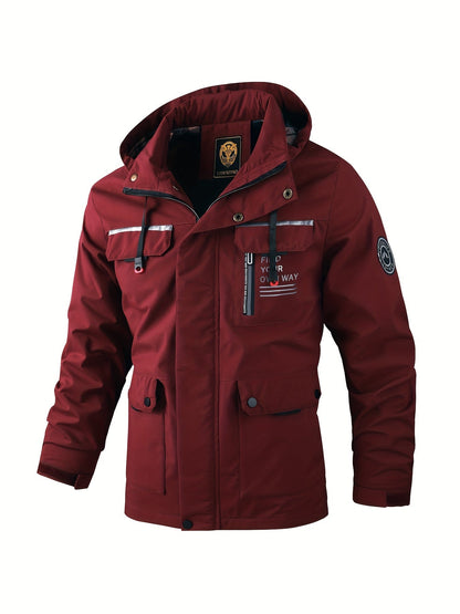 Men's practical outdoor hooded jacket