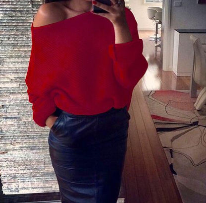Women's Off-The-Shoulder Soft Chunky Knit Sweater