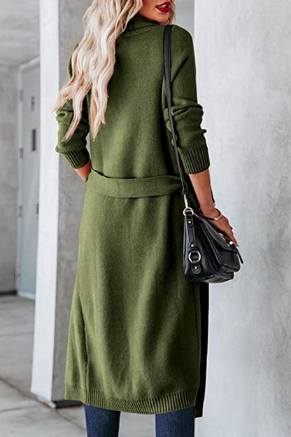 Stilvolle Strickjacke mit Krawatte Look - IdealeKleiden