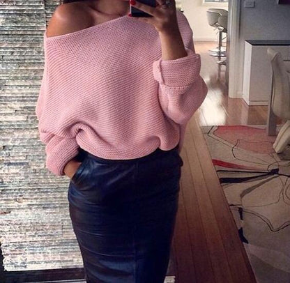 Women's Off-The-Shoulder Soft Chunky Knit Sweater