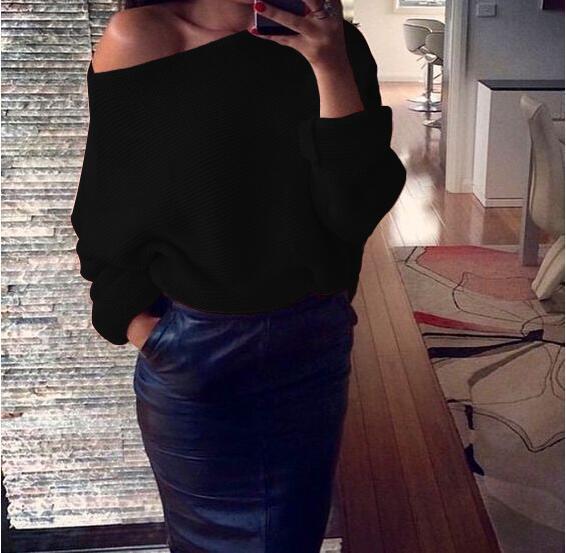 Women's Off-The-Shoulder Soft Chunky Knit Sweater