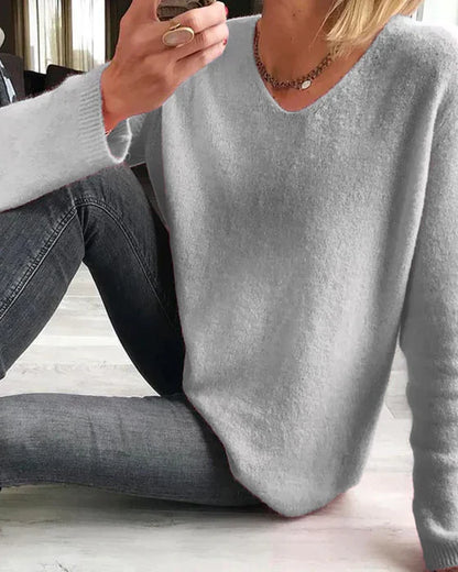 Elegant Solid Long Sleeve Sweater
