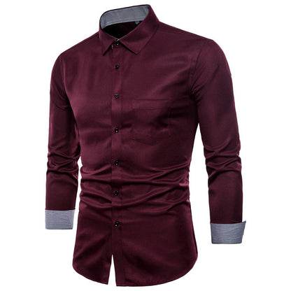 Men's Shirt Slim Fit Modern Satin Quality