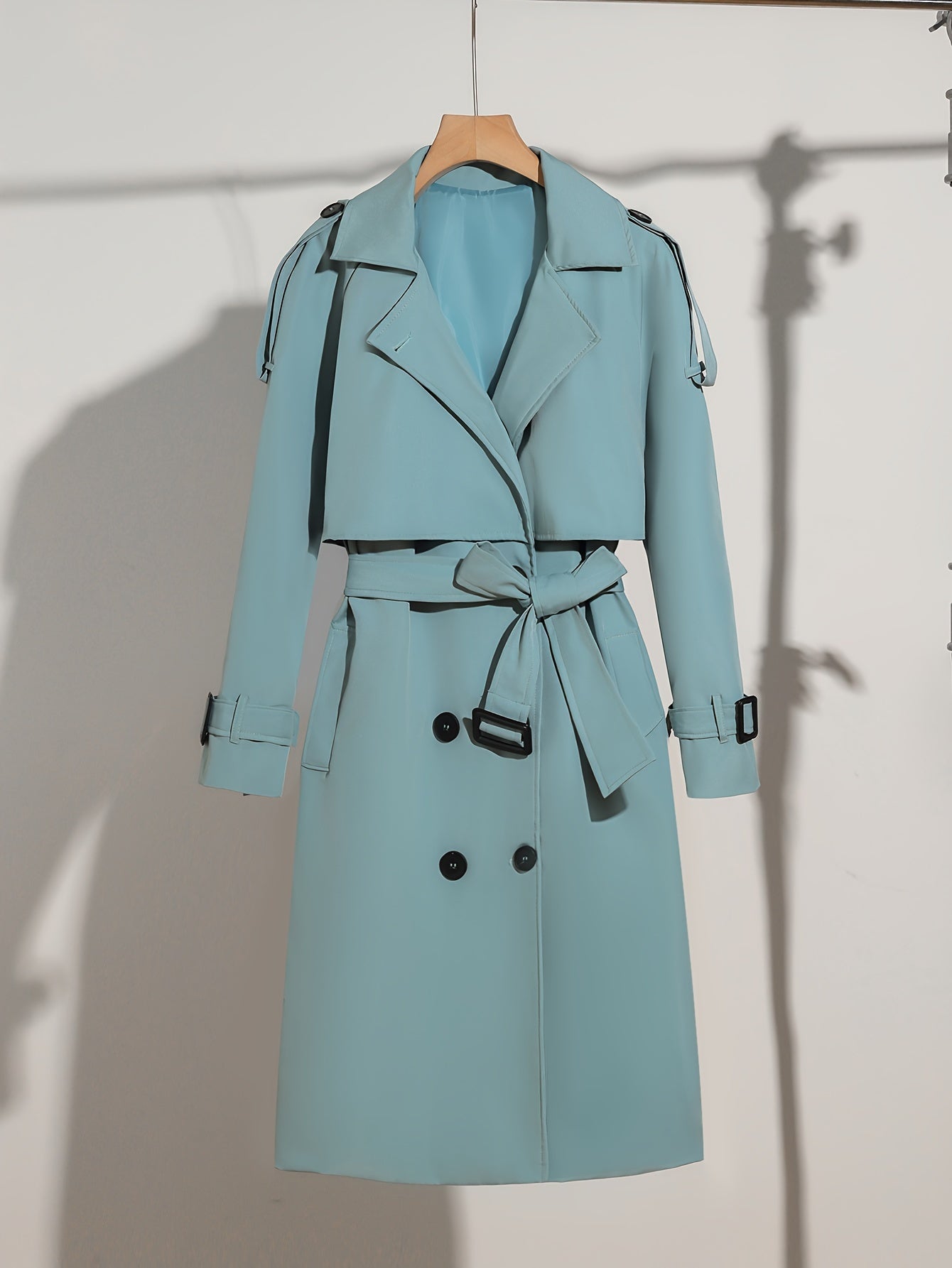Stylish Women's Coat Belt Design Plus Size Casual