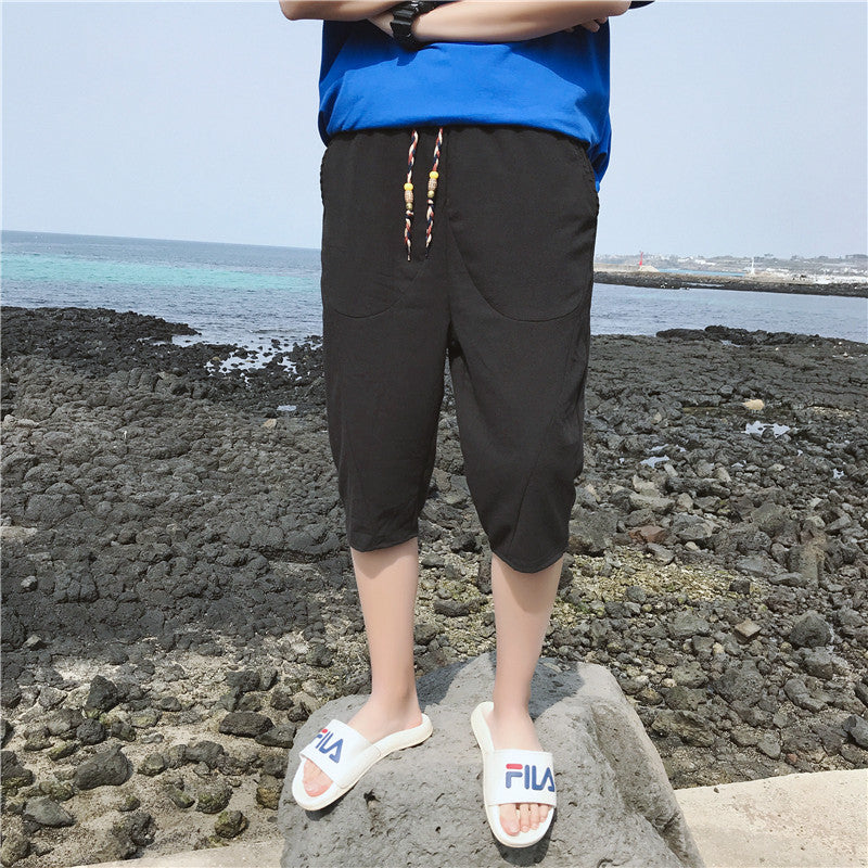 Men's Linen Trousers Comfortable Elastic Casual