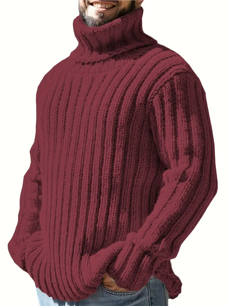Men's Solid Color Turtleneck Sweater Fashion